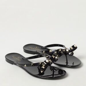 VALENTINO Rockstud PVC Flat Thong Sandals